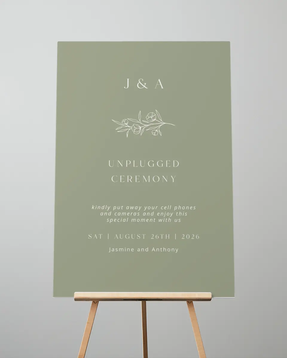 This is a 24" x 36" Unplugged Sign called The Jasmine printed in full color