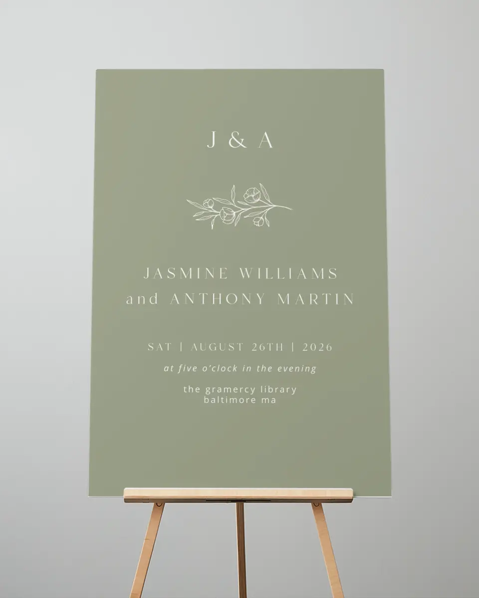 This is a 24" x 36" Welcome Sign called The Jasmine printed in full color