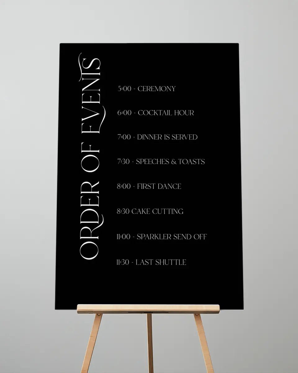 This is a 24" x 36" Schedule Sign called The Lucy printed in full color