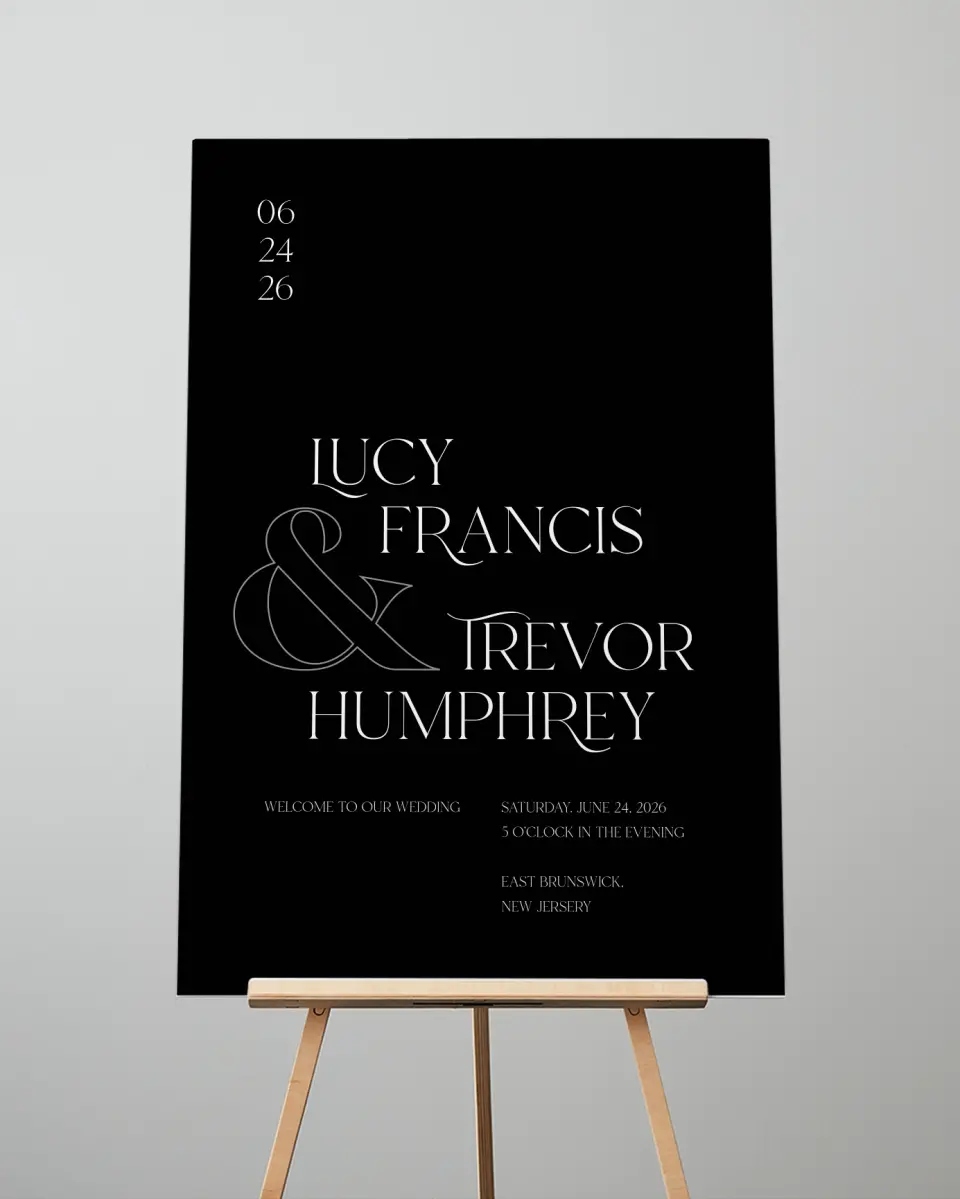 This is a 24" x 36" Welcome Sign called The Lucy printed in full color