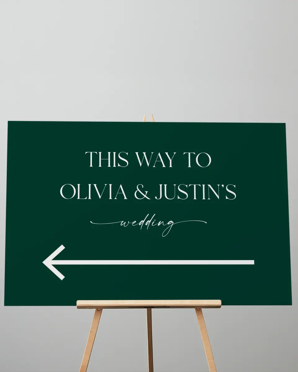 This is a 24" x 36" Direction Sign called The Olivia printed in full color