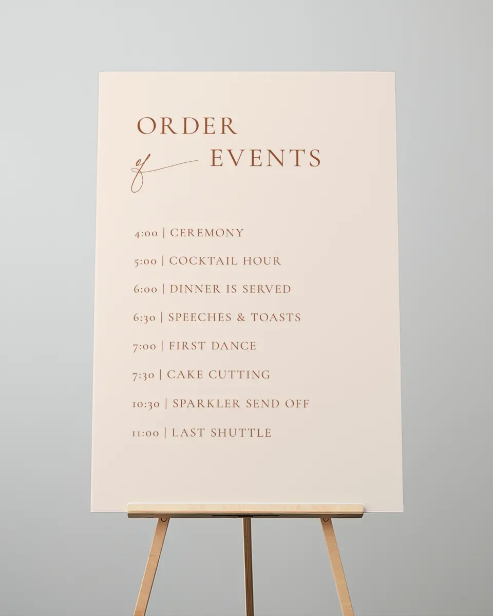This is a 24" x 36" Schedule Sign called The Kyleigh printed in full color