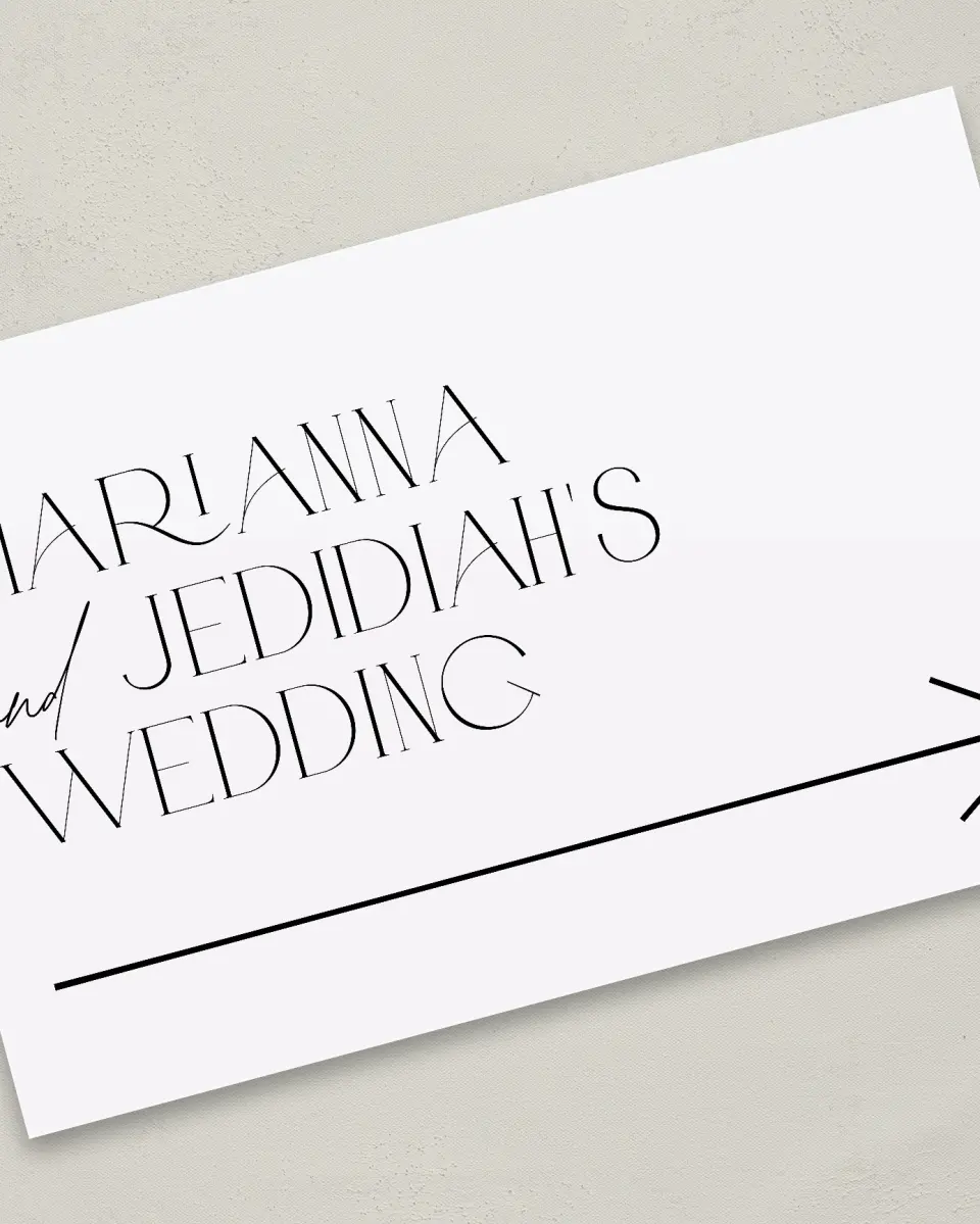 This is a 24" x 36" Direction Sign called Blissful Vows printed in full color
