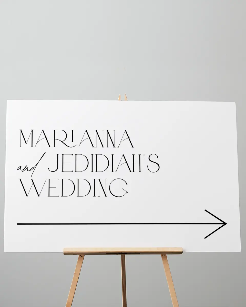 This is a 24" x 36" Direction Sign called Blissful Vows printed in full color