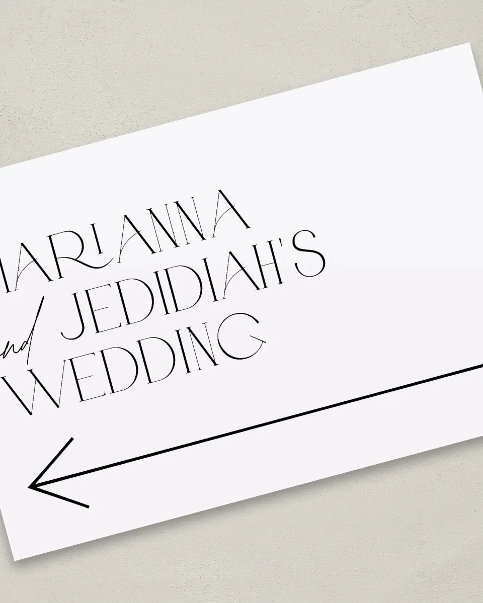 This is a 24" x 36" Direction Sign called Blissful Vows printed in full color
