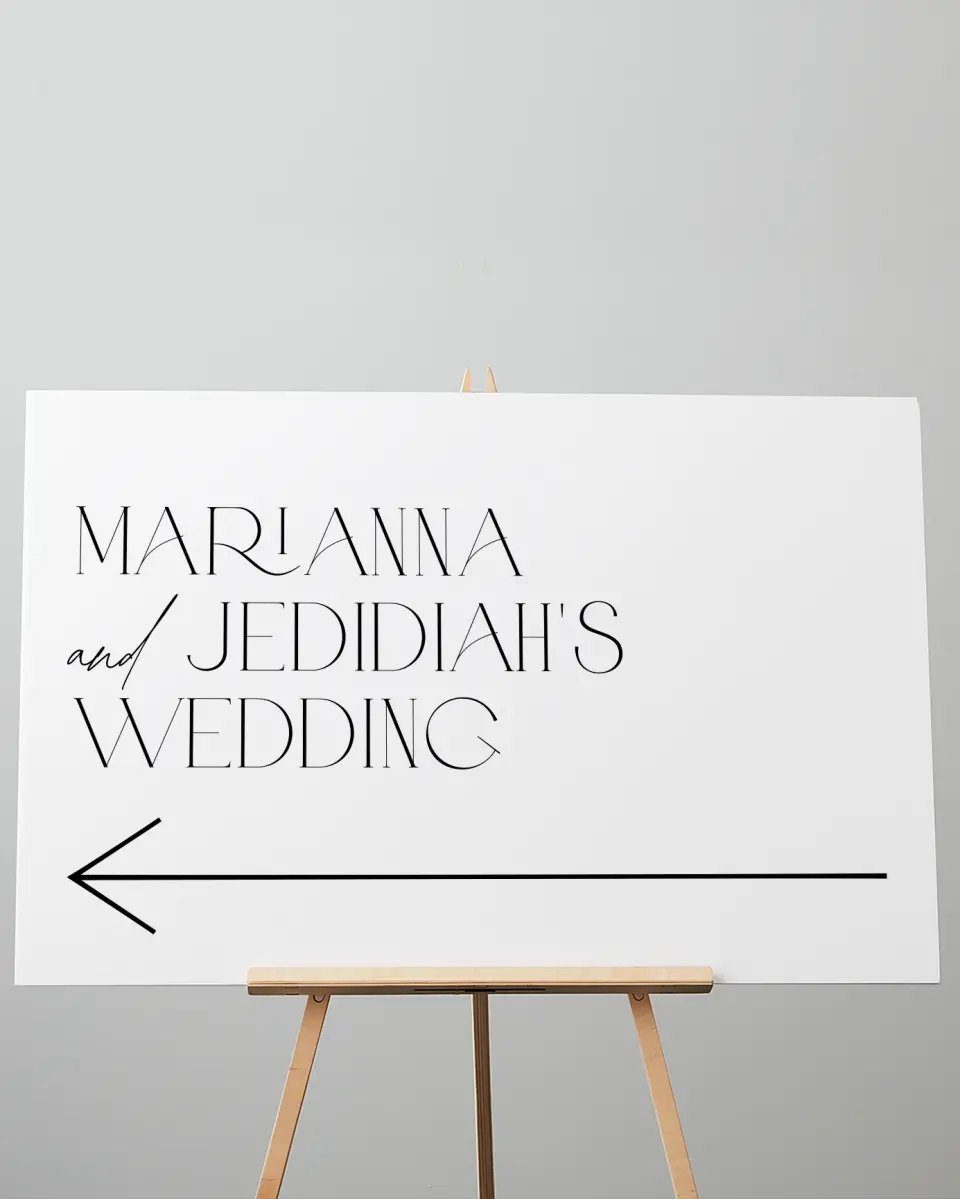 This is a 24" x 36" Direction Sign called Blissful Vows printed in full color
