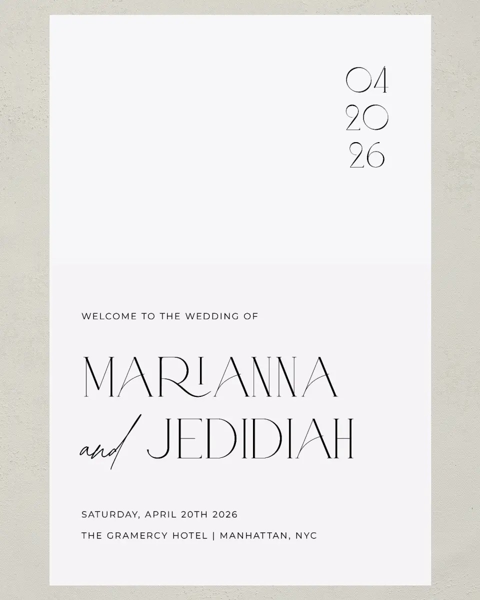 This is a 24" x 36" Welcome Sign called Blissful Vows printed in full color