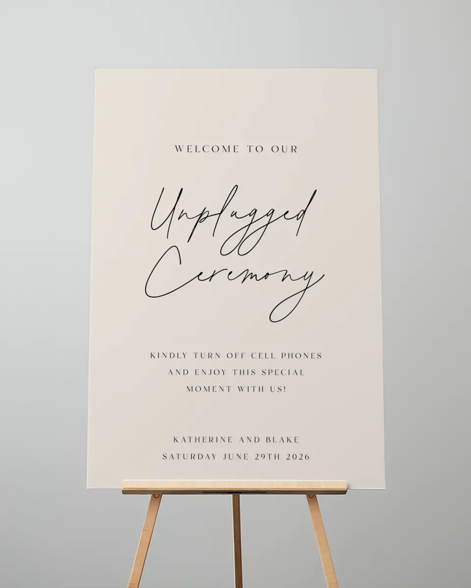 This is a 24" x 36" Unplugged Sign called Simple Elegance printed in full color