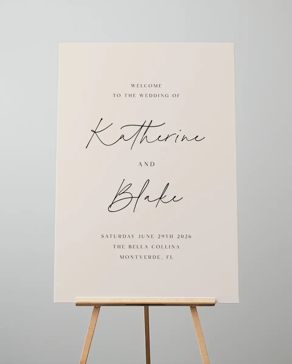 This is a 24" x 36" Welcome Sign called Simple Elegance printed in full color