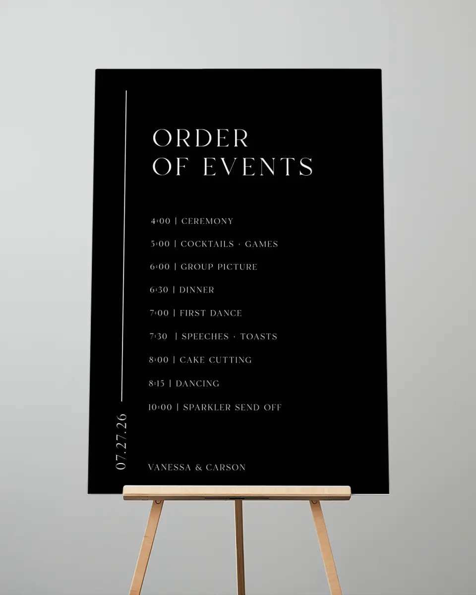 This is a 24" x 36" Schedule Sign called Endless Love printed in full color