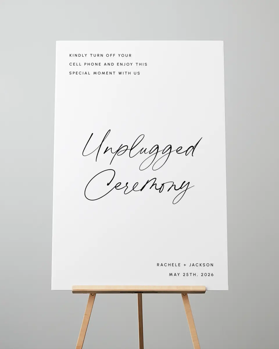 This is a 24" x 36" Unplugged Sign called Modern Simplicity printed in full color