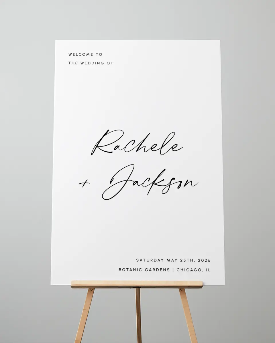 This is a 24" x 36" Welcome Sign called Modern Simplicity printed in full color