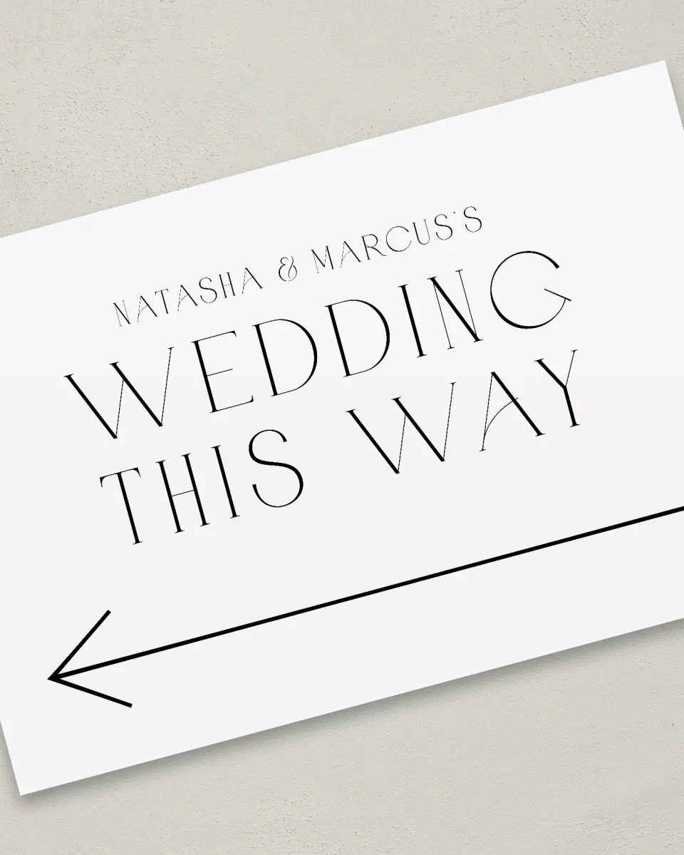 This is a 24" x 36" Direction Sign called Understated Elegance printed in full color