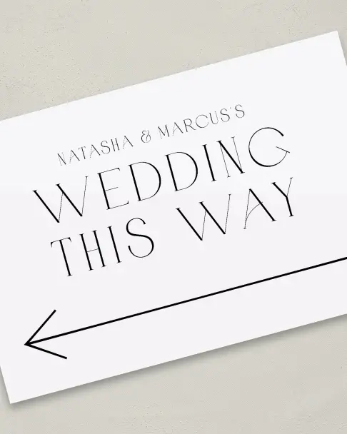 This is a 24" x 36" Direction Sign called Understated Elegance printed in full color