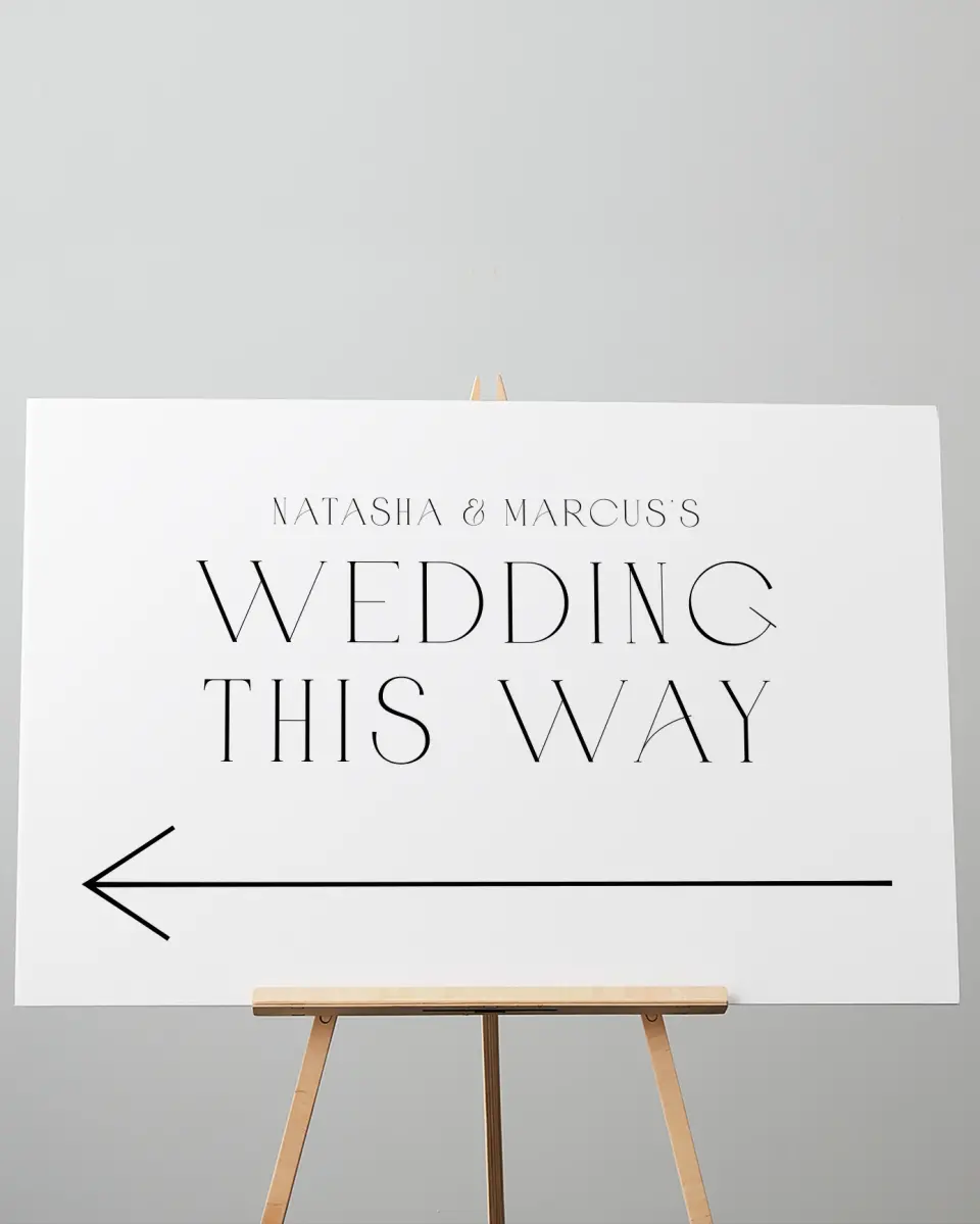 This is a 24" x 36" Direction Sign called Understated Elegance printed in full color
