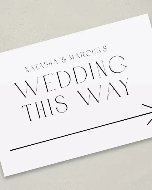 This is a 24" x 36" Direction Sign called Understated Elegance printed in full color