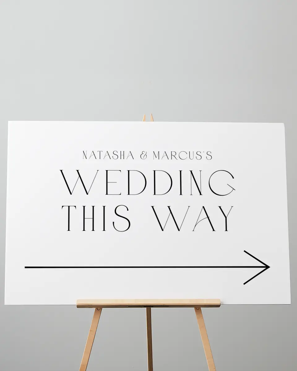 This is a 24" x 36" Direction Sign called Understated Elegance printed in full color