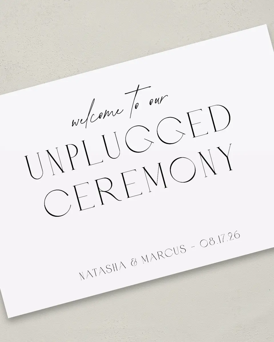 This is a 24" x 36" Unplugged Sign called Understated Elegance printed in full color
