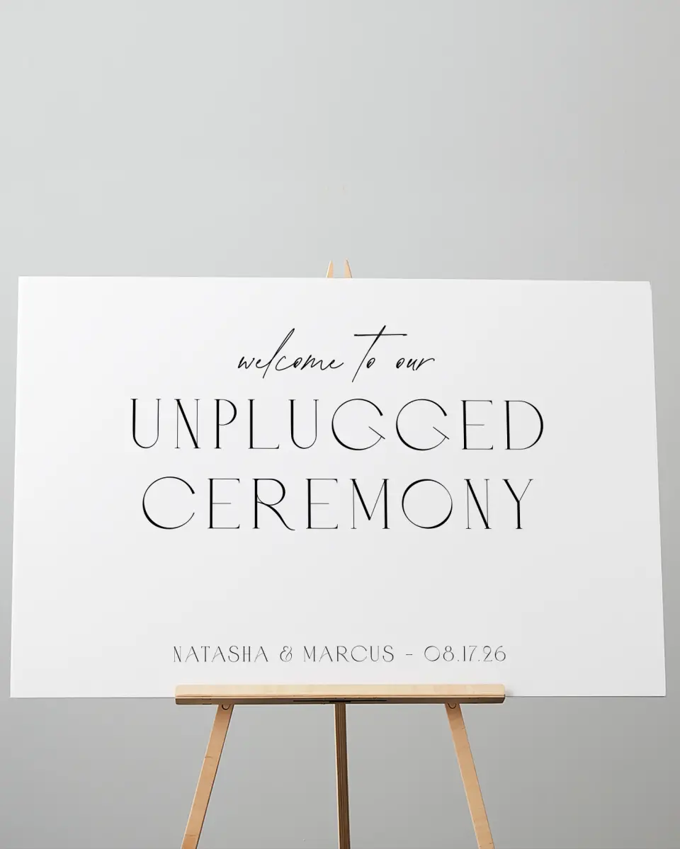 This is a 24" x 36" Unplugged Sign called Understated Elegance printed in full color