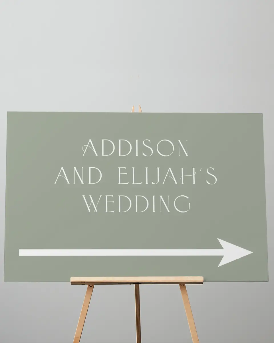 This is a 24" x 36" Direction Sign called Modern Monogram printed in full color
