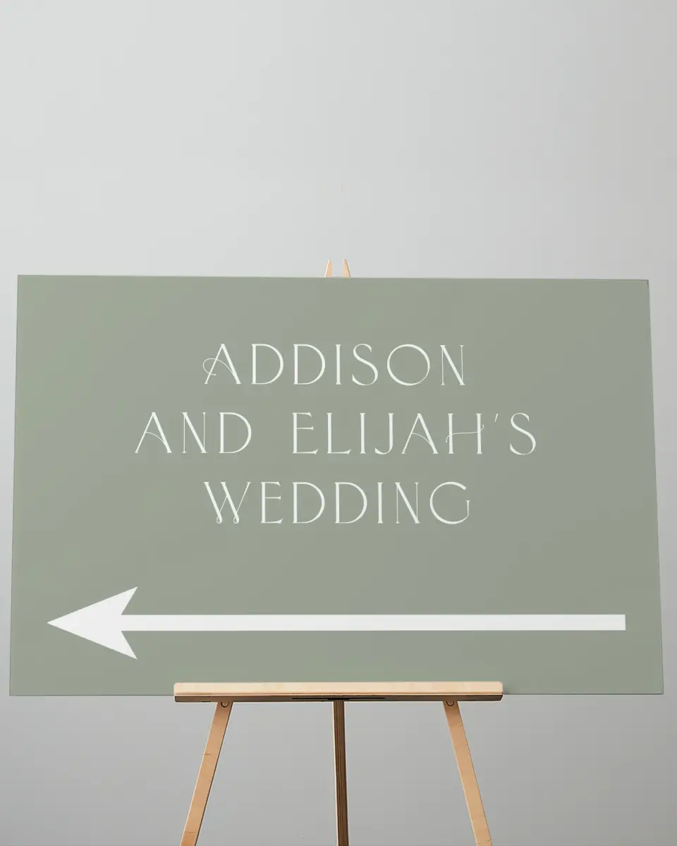 This is a 24" x 36" Direction Sign called Modern Monogram printed in full color