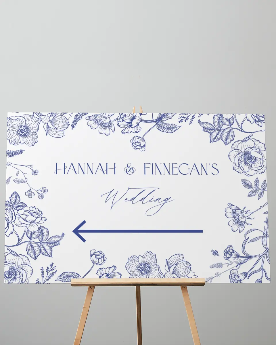 This is a 24" x 36" Direction Sign called Modern Chinoiserie printed in full color