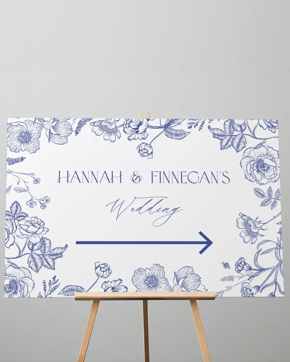 This is a 24" x 36" Direction Sign called Modern Chinoiserie printed in full color