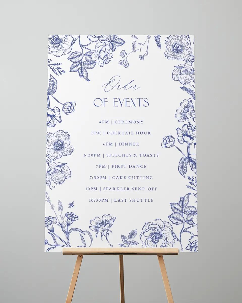 This is a 24" x 36" Schedule Sign called Modern Chinoiserie printed in full color