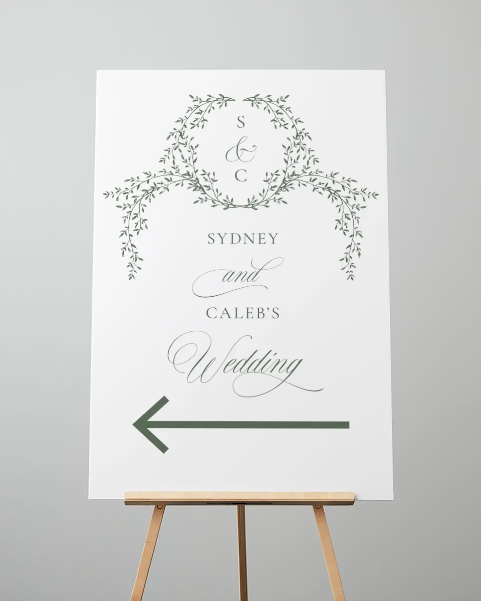 This is a 24" x 36" Direction Sign called Elegant Frame printed in full color