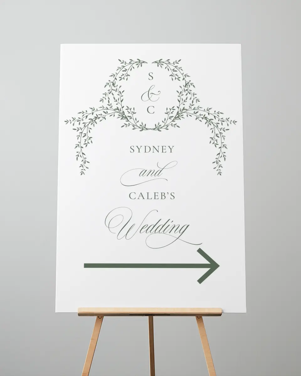 This is a 24" x 36" Direction Sign called Elegant Frame printed in full color