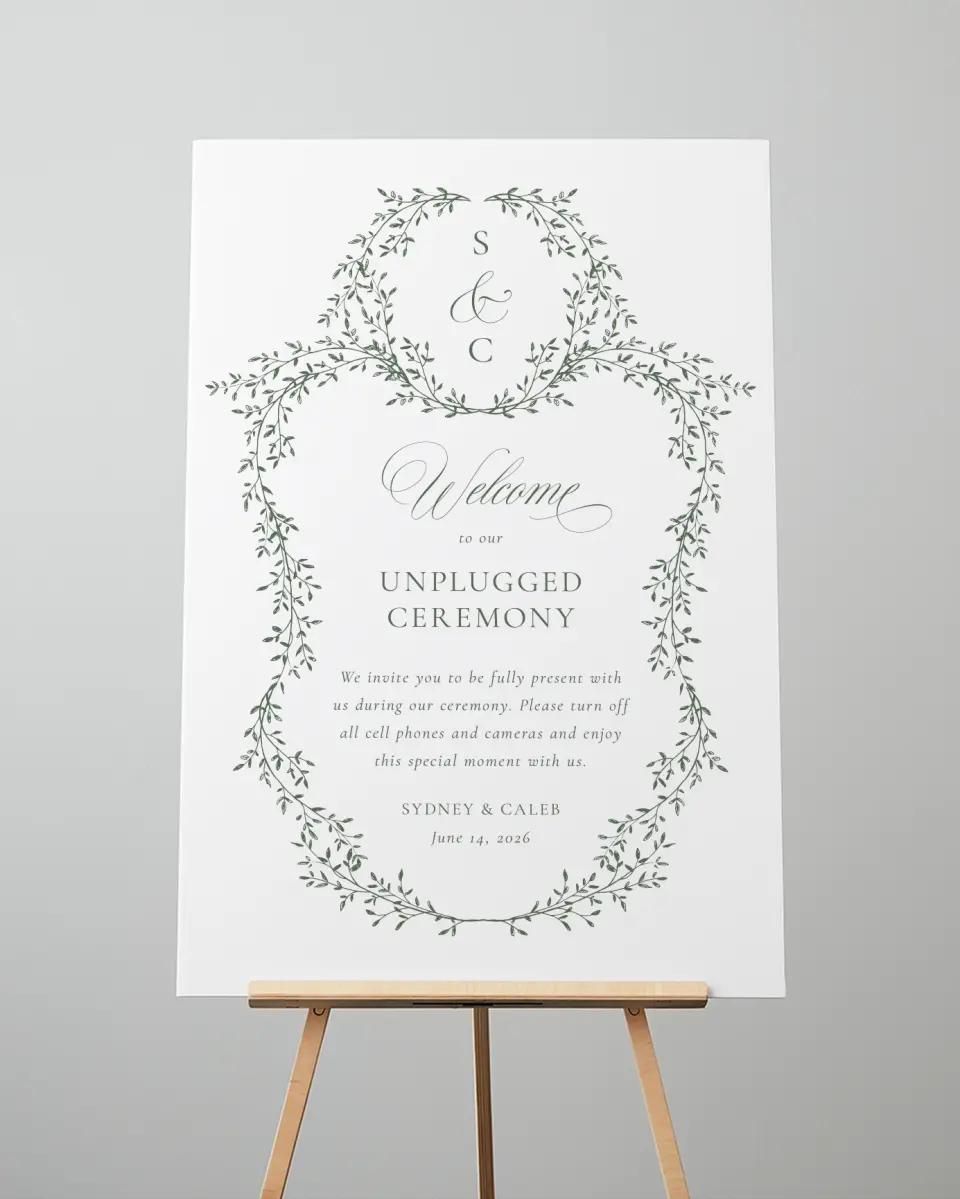 This is a 24" x 36" Unplugged Sign called Elegant Frame printed in full color