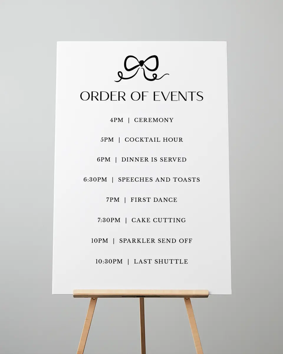 This is a 24" x 36" Schedule Sign called The Madison printed in full color
