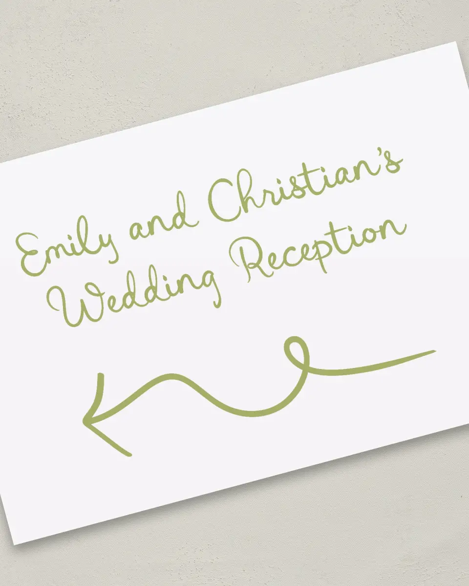 This is a 24" x 36" Direction Sign called Wedding Whimsy printed in full color