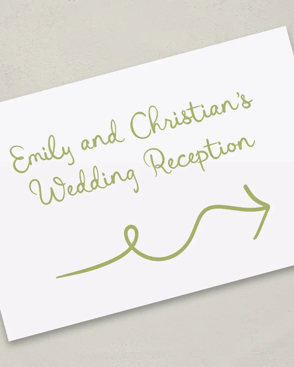 This is a 24" x 36" Direction Sign called Wedding Whimsy printed in full color