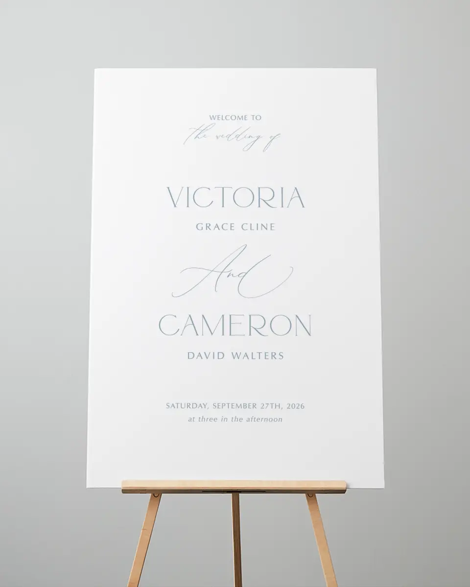 This is a 24" x 36" Welcome Sign called The Victoria printed in full color