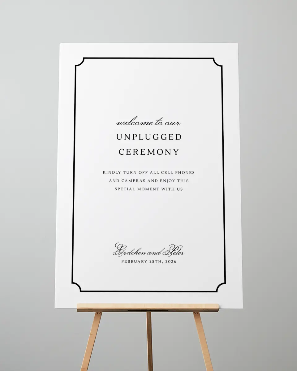 This is a 24" x 36" Unplugged Sign called Elegant Tradition printed in full color