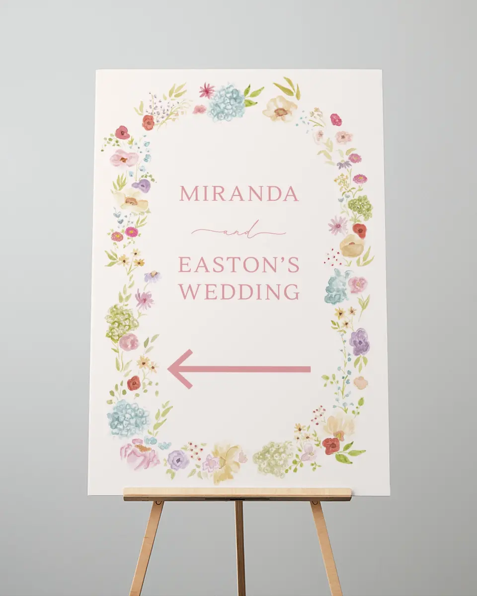 This is a 24" x 36" Direction Sign called Dainty Garden printed in full color