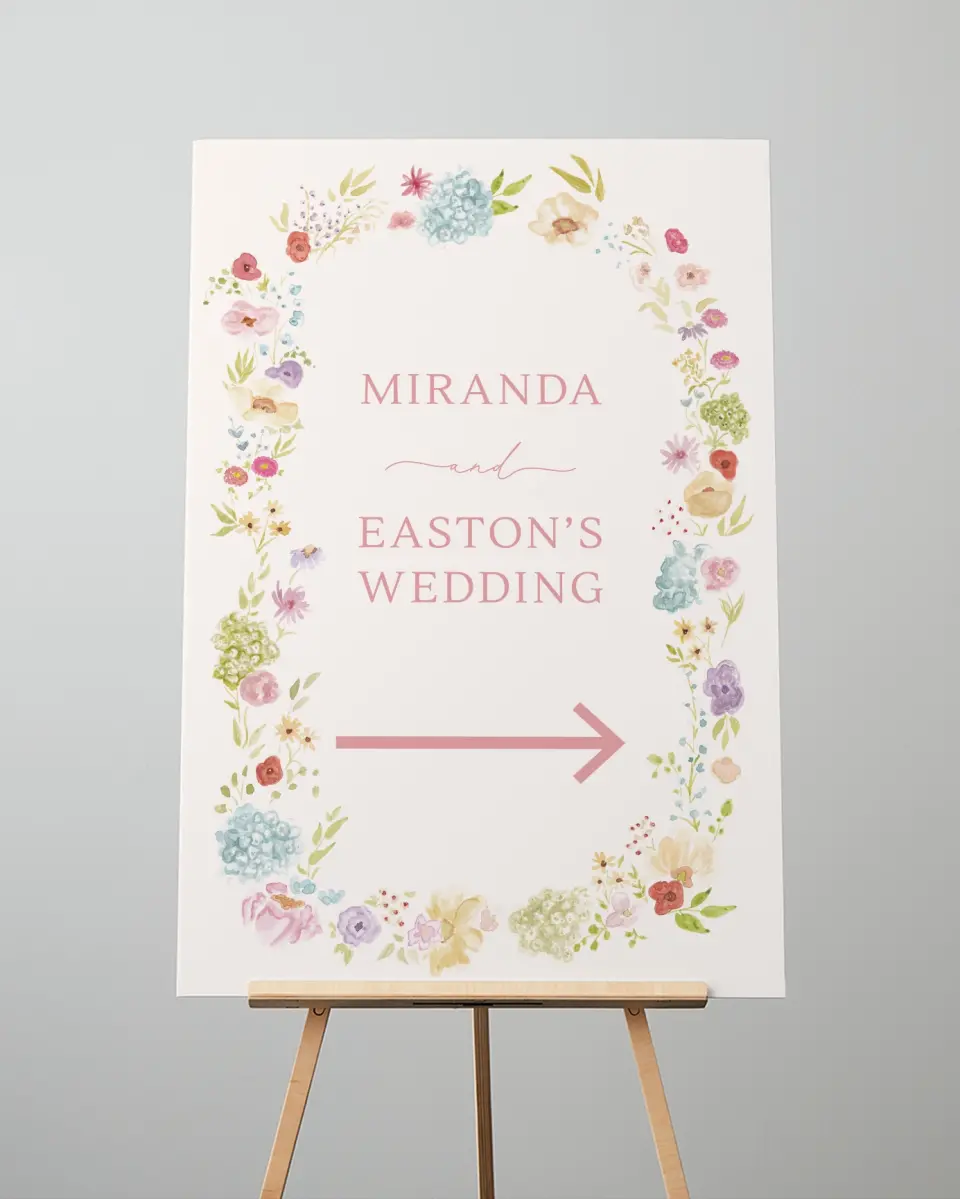 This is a 24" x 36" Direction Sign called Dainty Garden printed in full color