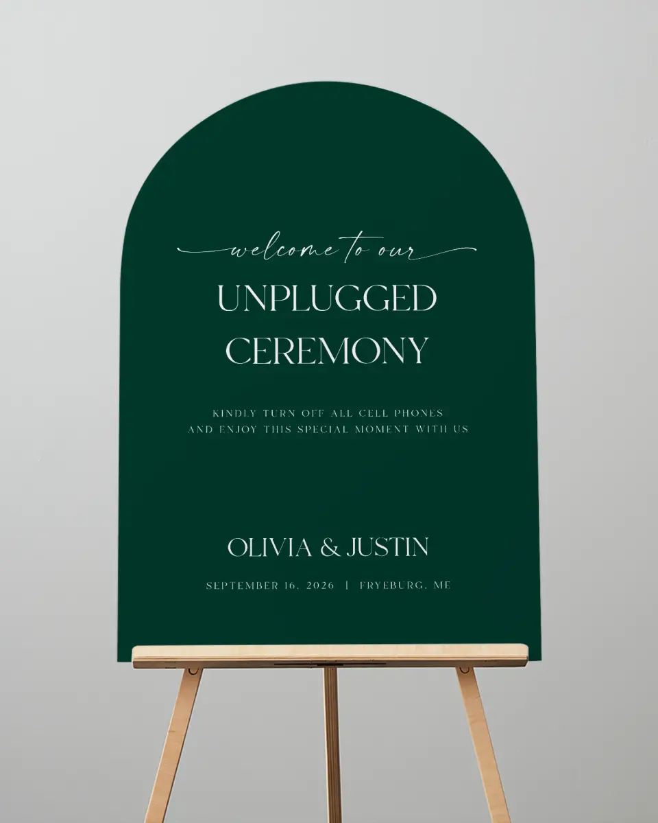 This is a 24" x 36" Arch Unplugged Sign called The Olivia printed in full color