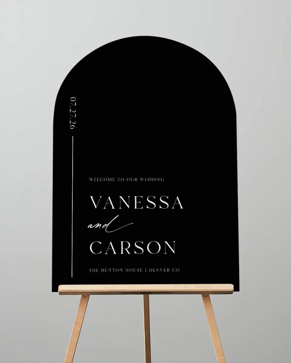 This is a 24" x 36" Arch Welcome Sign called Endless Love printed in full color