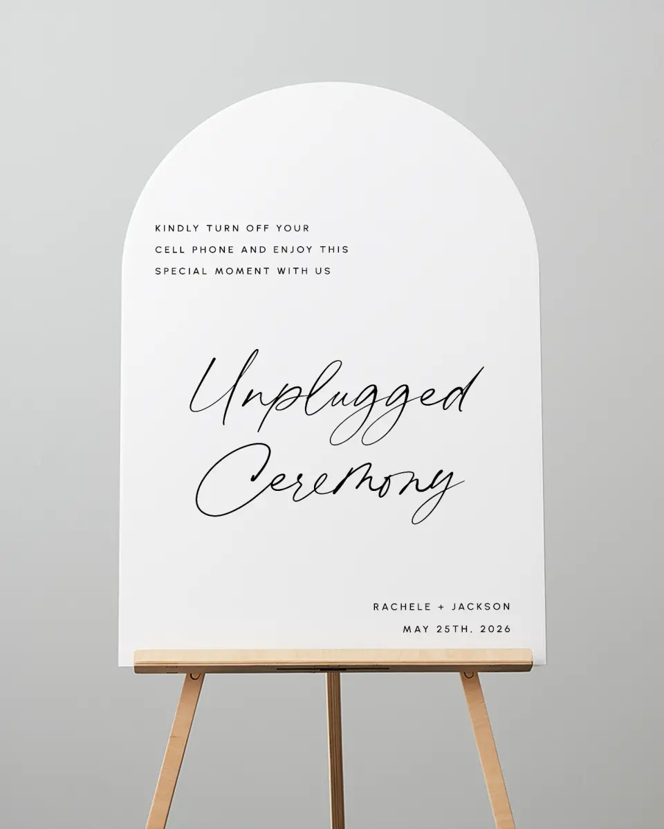 This is a 24" x 36" Arch Unplugged Sign called Modern Simplicity printed in full color