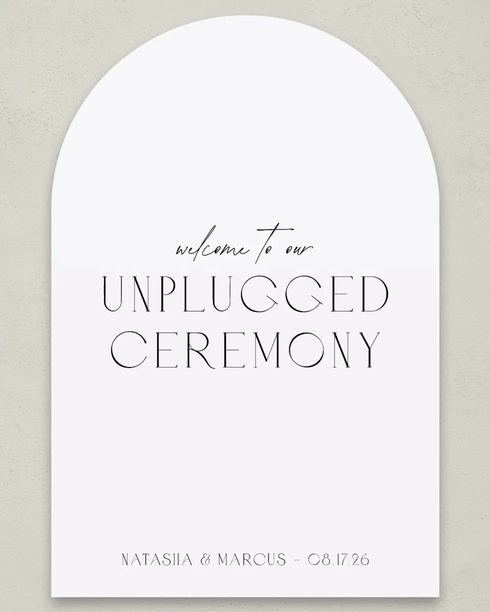 This is a 24" x 36" Arch Unplugged Sign called Understated Elegance printed in full color