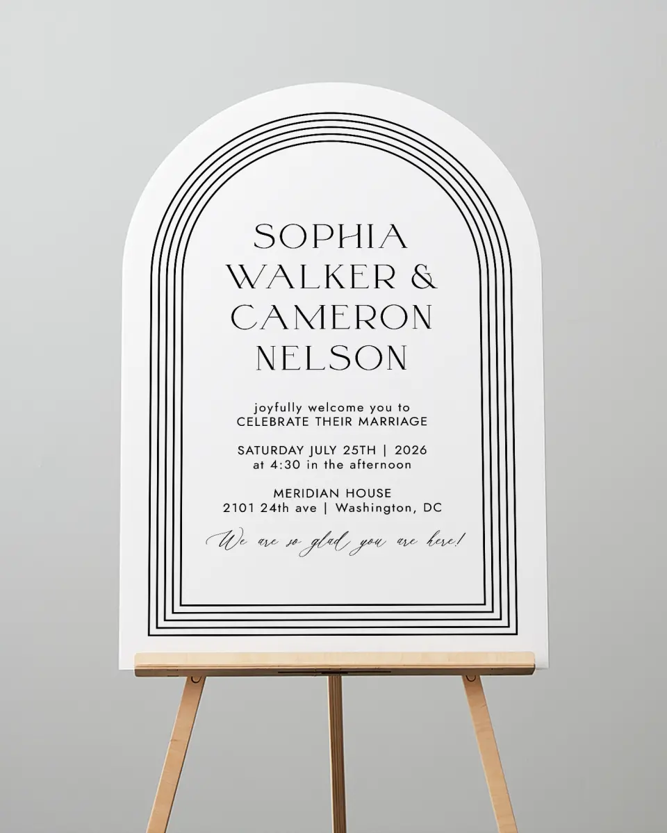 This is a 24" x 36" Arch Welcome Sign called Passionate Arch printed in full color