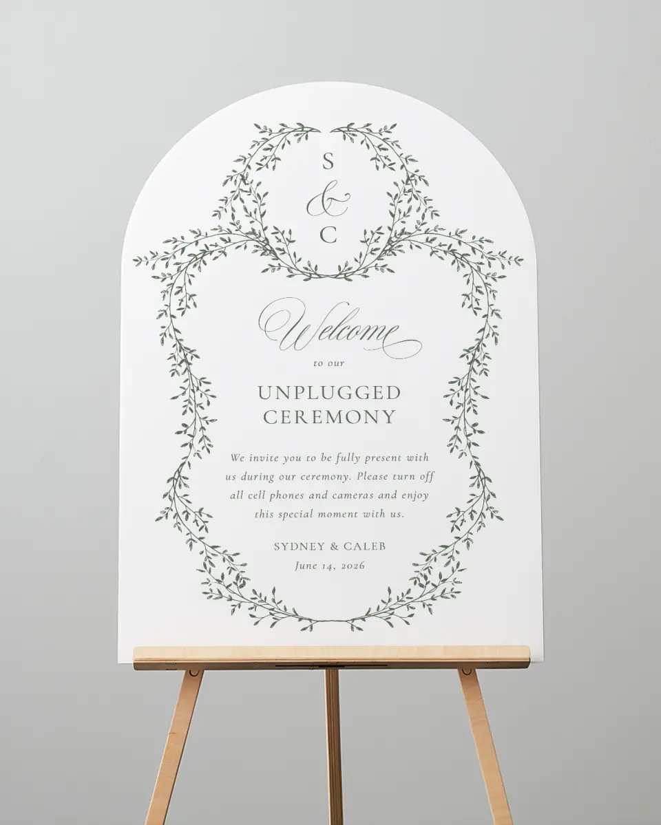 This is a 24" x 36" Arch Unplugged Sign called Elegant Frame printed in full color