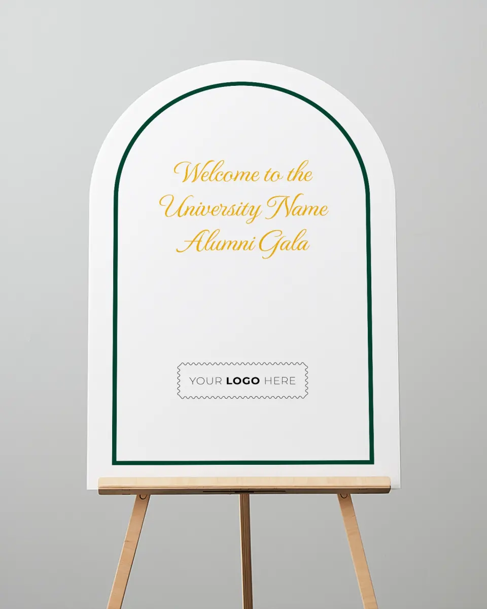 This is a 24" x 36" Arch Welcome Sign called Lasting Legacy printed in full color