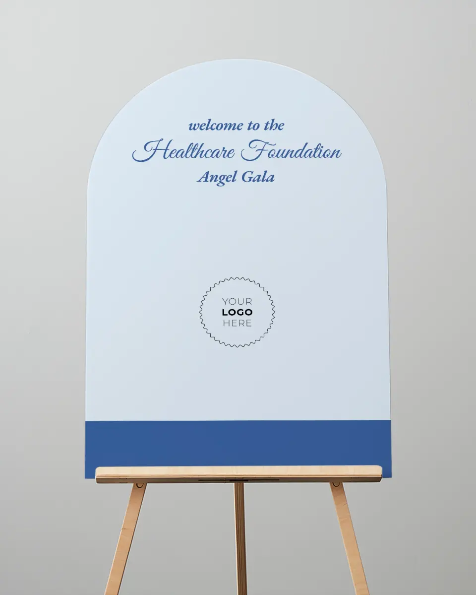 This is a 24" x 36" Arch Welcome Sign called Healing Hearts printed in full color