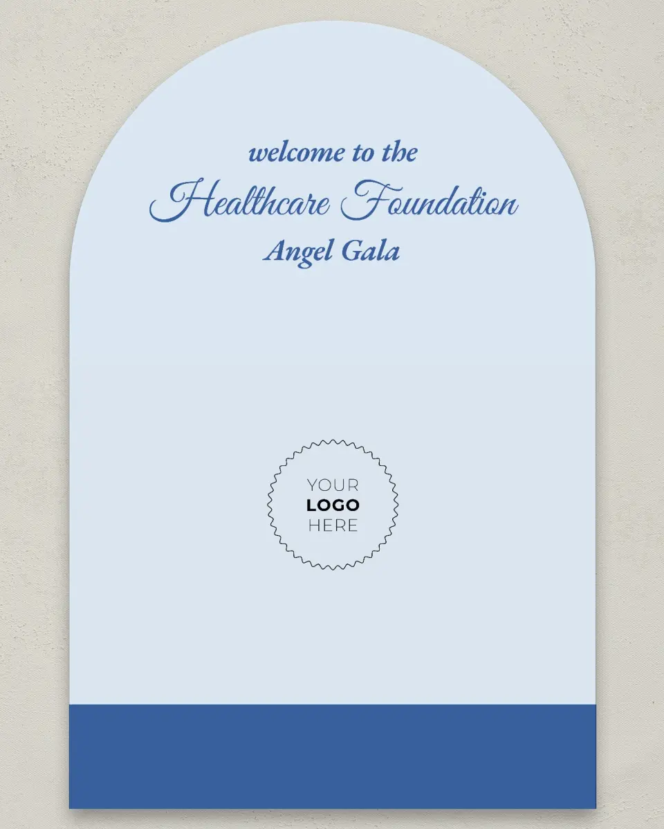 This is a 24" x 36" Arch Welcome Sign called Healing Hearts printed in full color