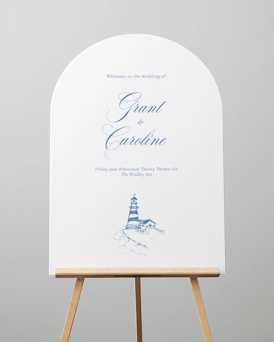 This is a 24" x 36" Arch Welcome Sign called Bradley printed in full color