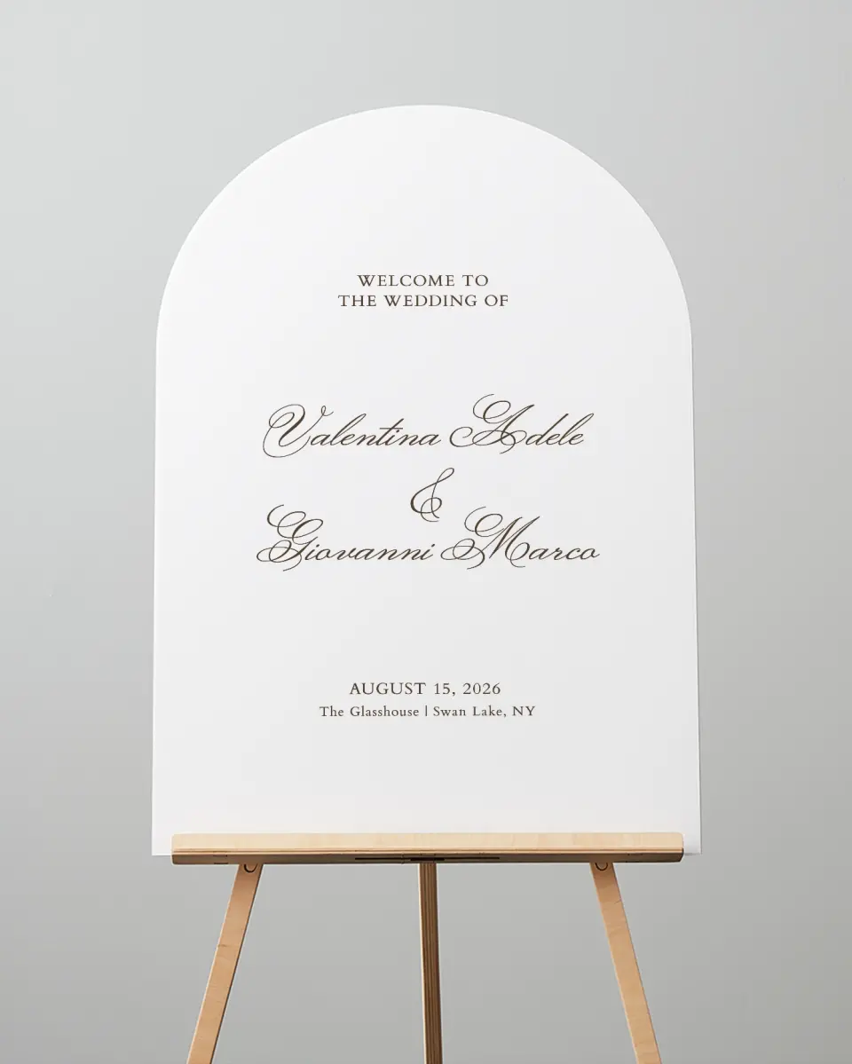 This is a 24" x 36" Arch Welcome Sign called Holloway printed in full color
