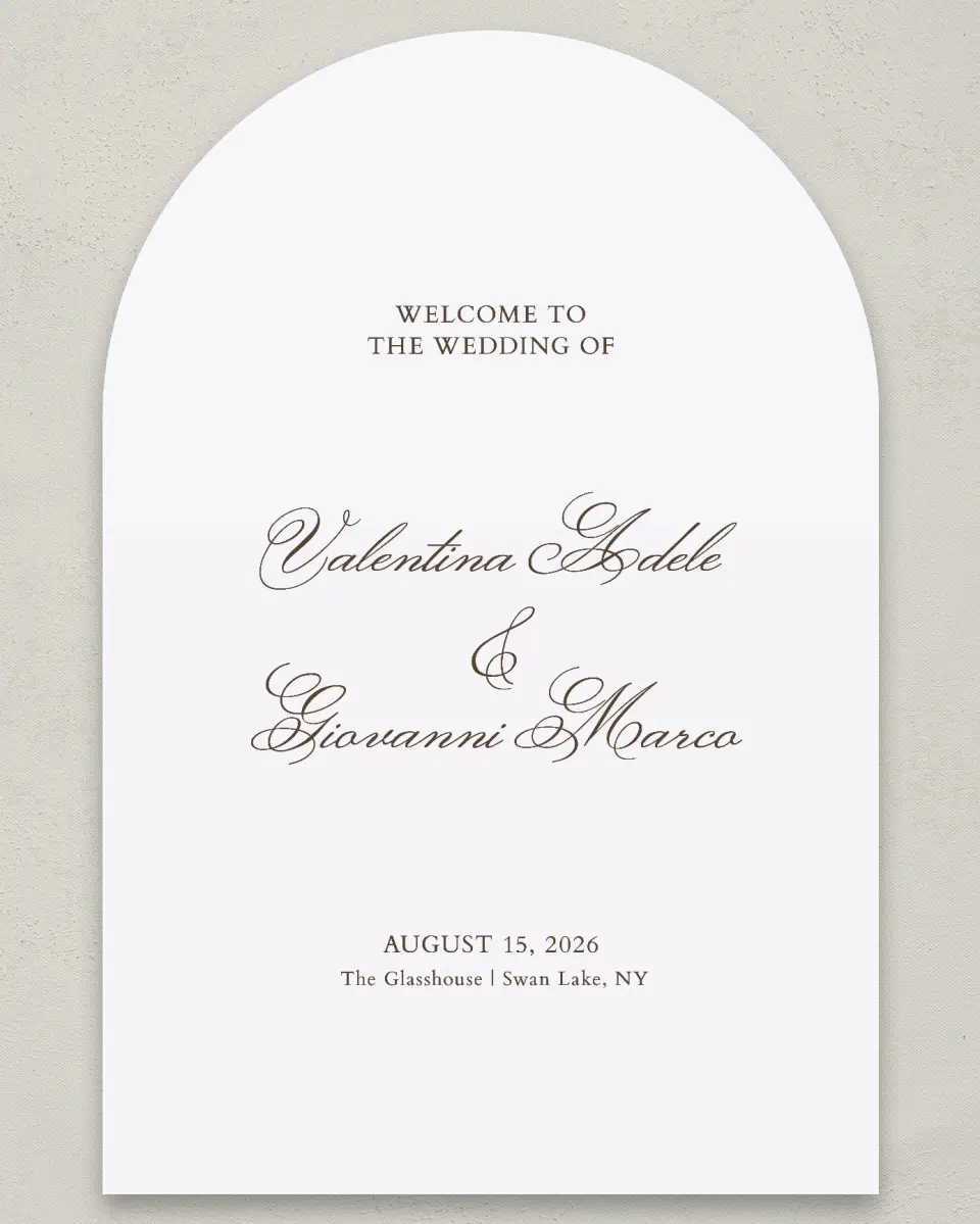 This is a 24" x 36" Arch Welcome Sign called Holloway printed in full color